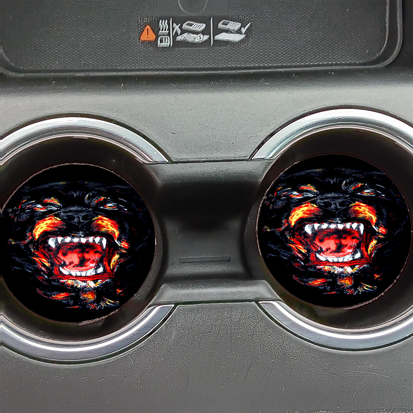 Angry Rottweiler Car Coasters