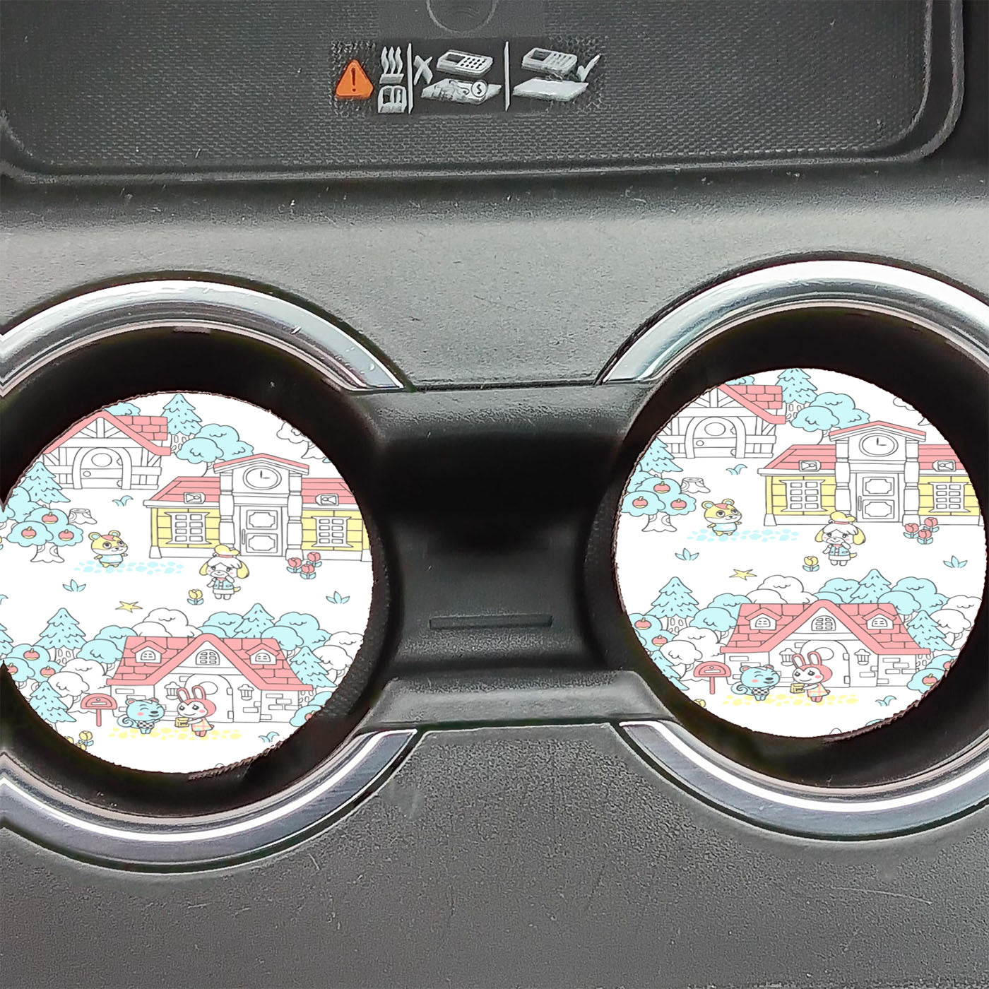 Animal Crossing Village Artwork  Car Coasters