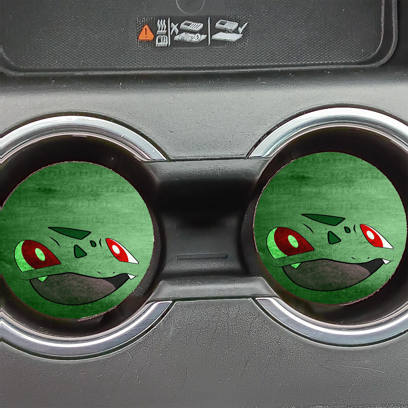 Anime Pokemon Minimalist Bulbasaur Green Car Coasters