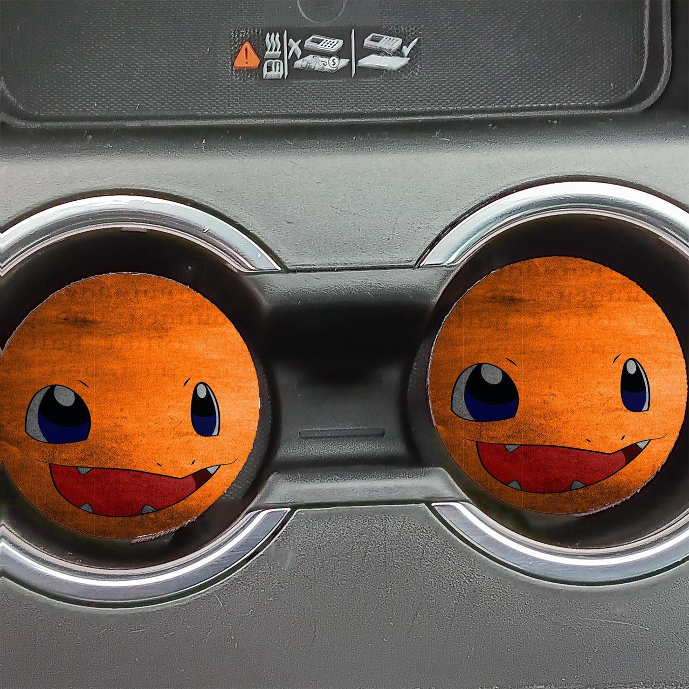 Anime Pokemon Minimalist Charmander Orange Car Coasters