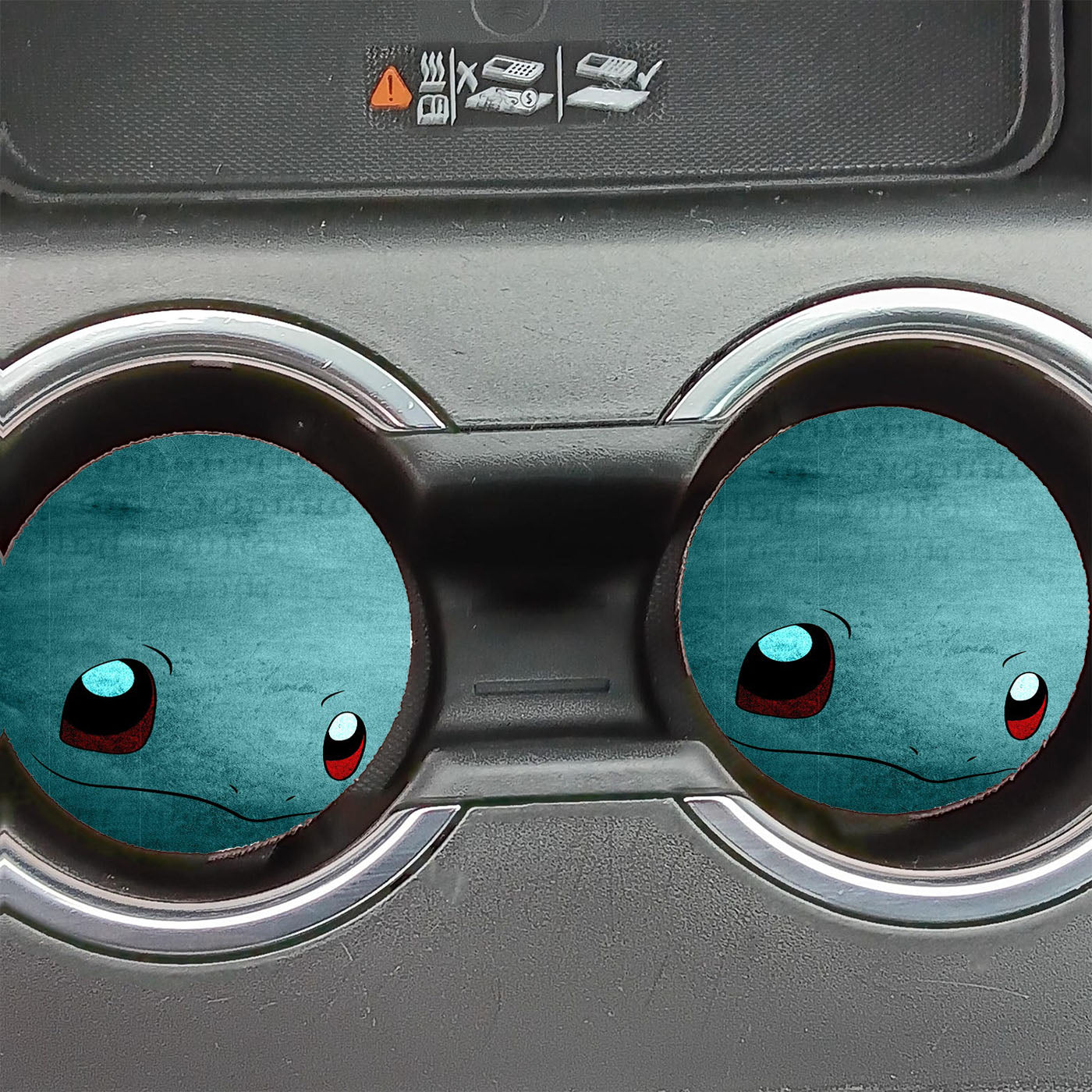 Anime Pokemon Minimalist Squirtle Blue Car Coasters