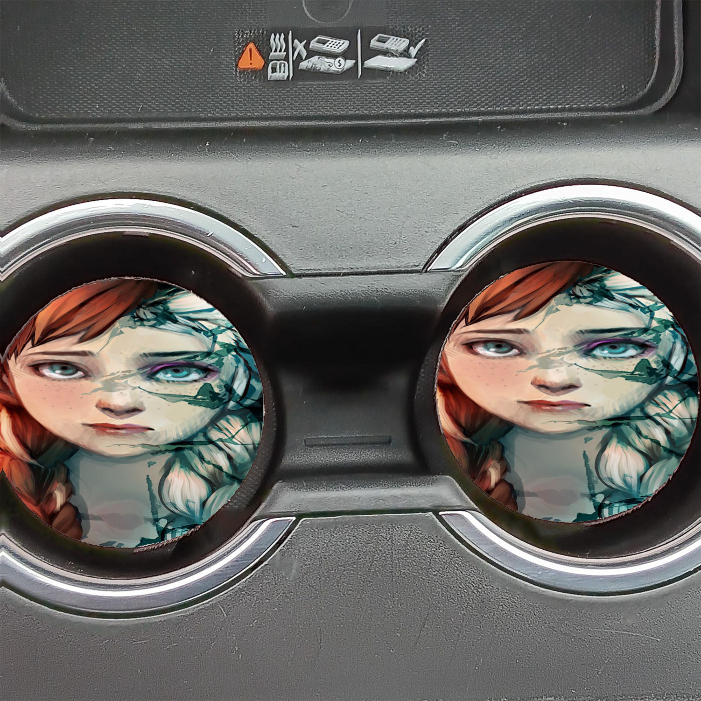Anna And Elsa Face Disney Frozen Car Coasters