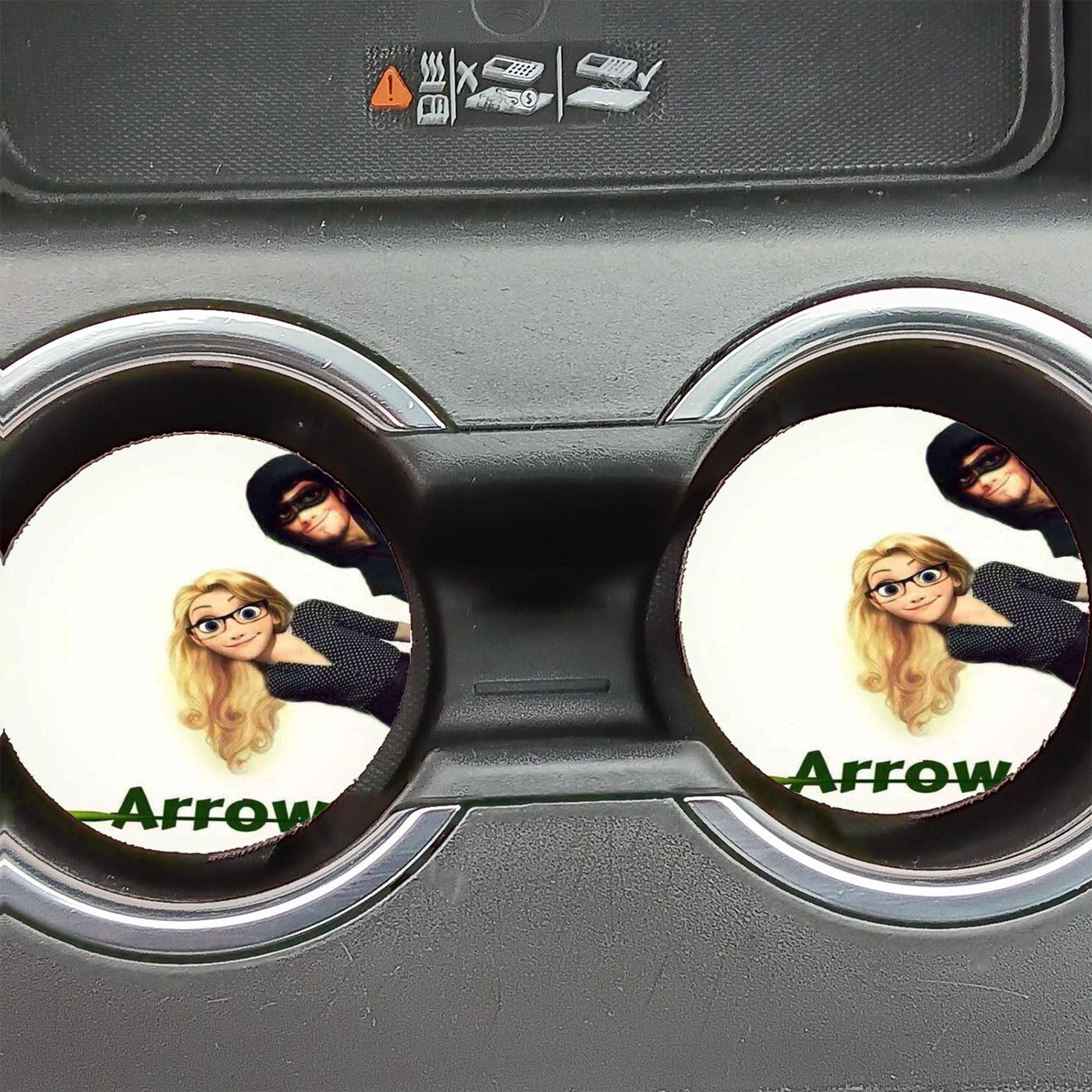 Arrow With Flynn And Rapunzel Car Coasters