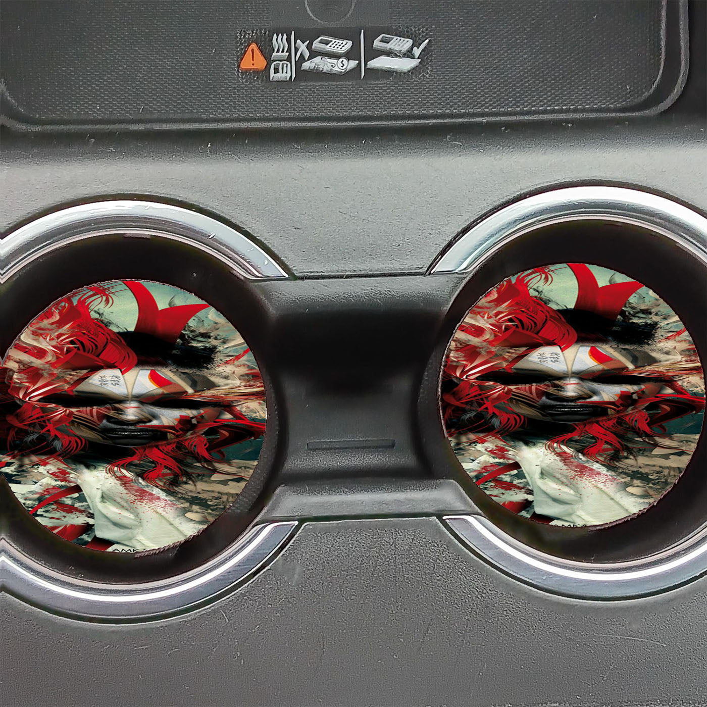 Art Amka Red Blur  Car Coasters
