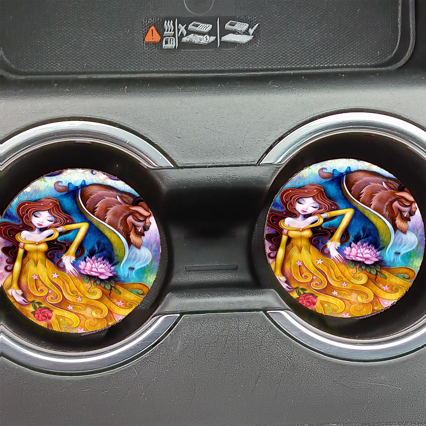 Art Beauty And The Beast Car Coasters