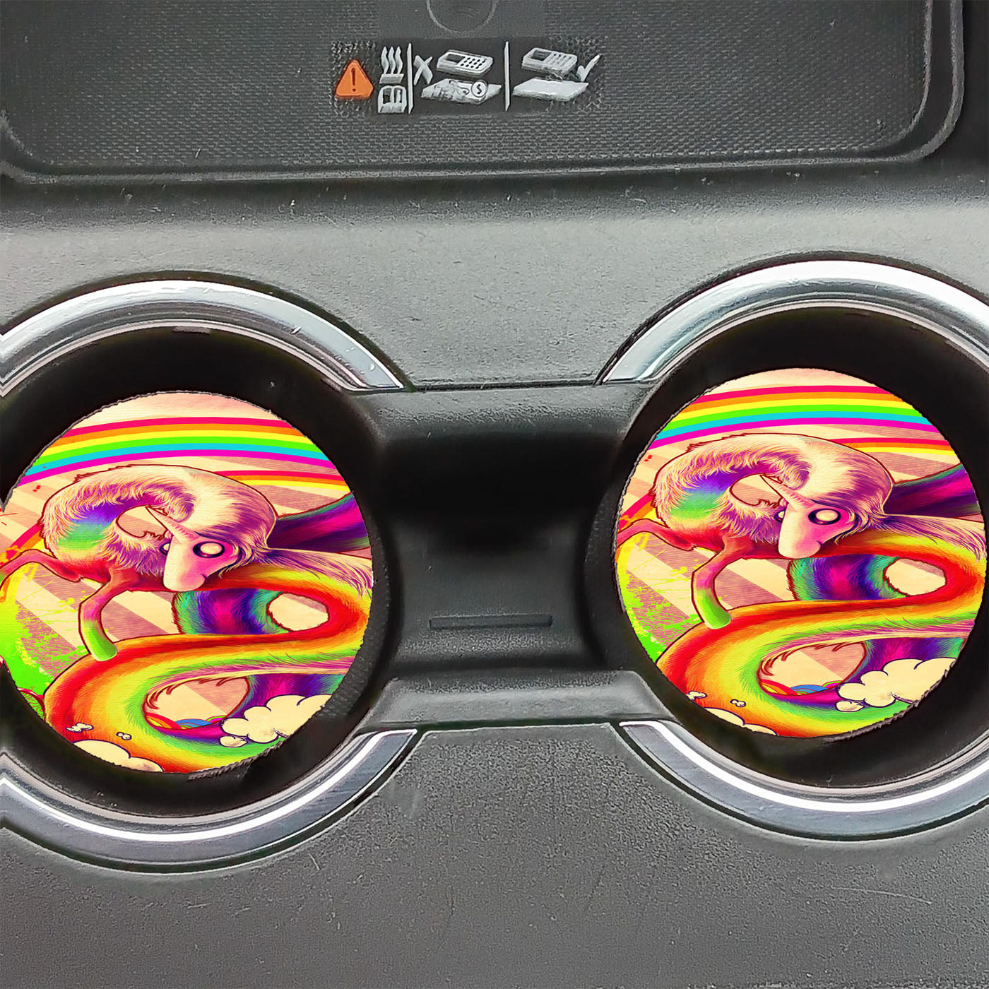 Art Color Rainbow Rainicorn Adventure Time Car Coasters