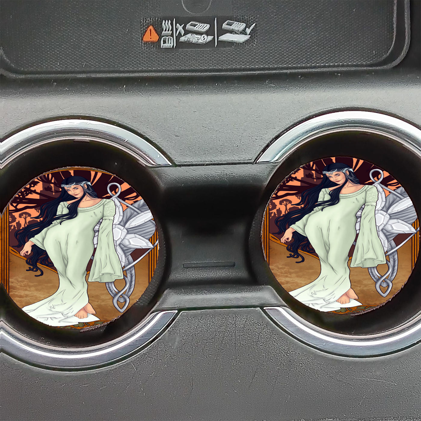 Arwen Art Noveau Princess Elf Car Coasters