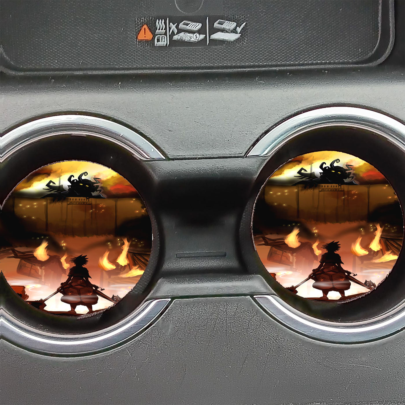 Attack On Titan Kingdom Hearts Car Coasters