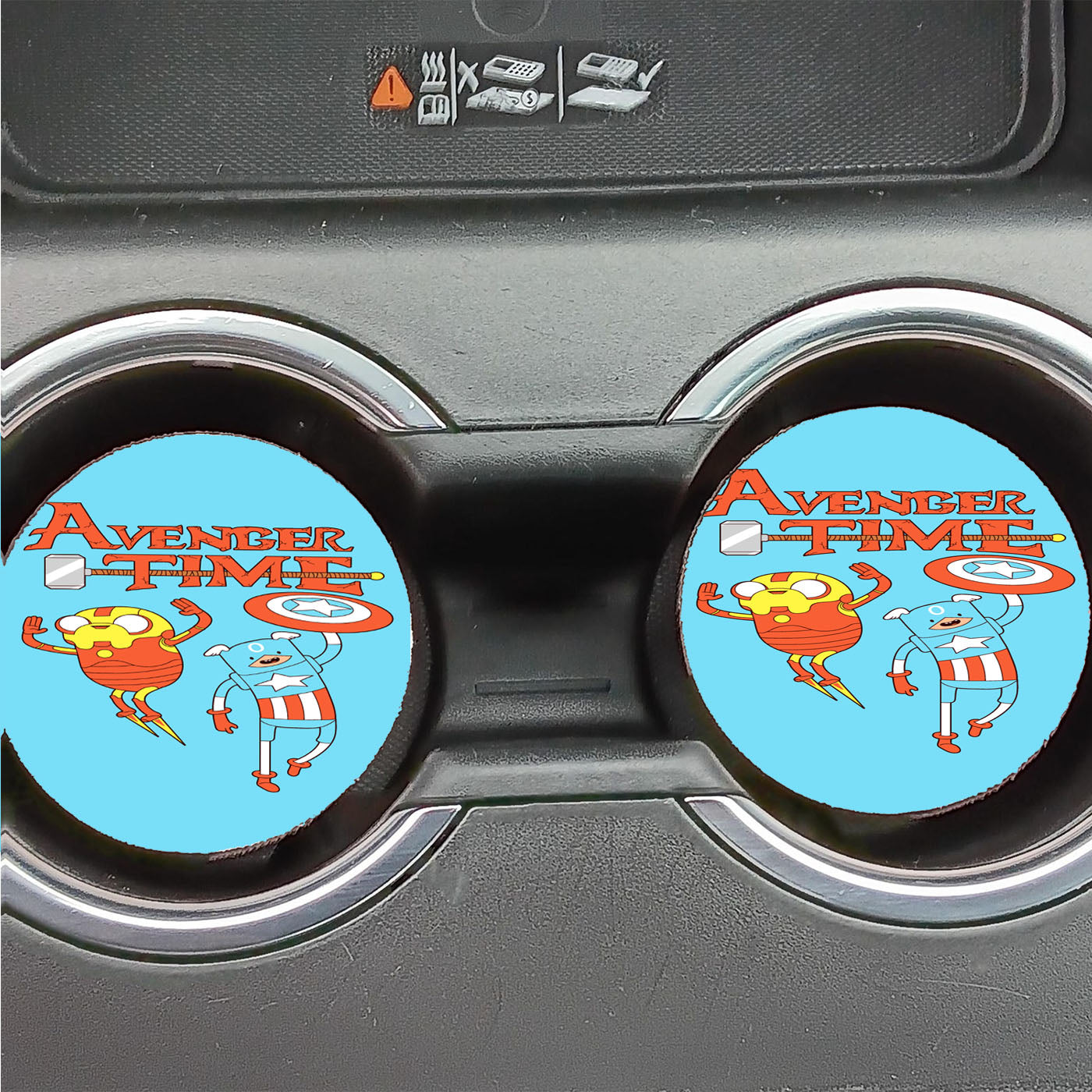 Avenger Adventure Time Blue Wallpaper Car Coasters