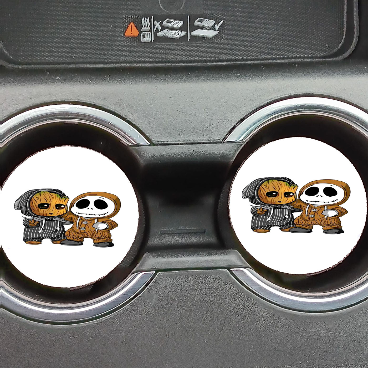 Baby Groot And Baby Jack Skellington Car Coasters