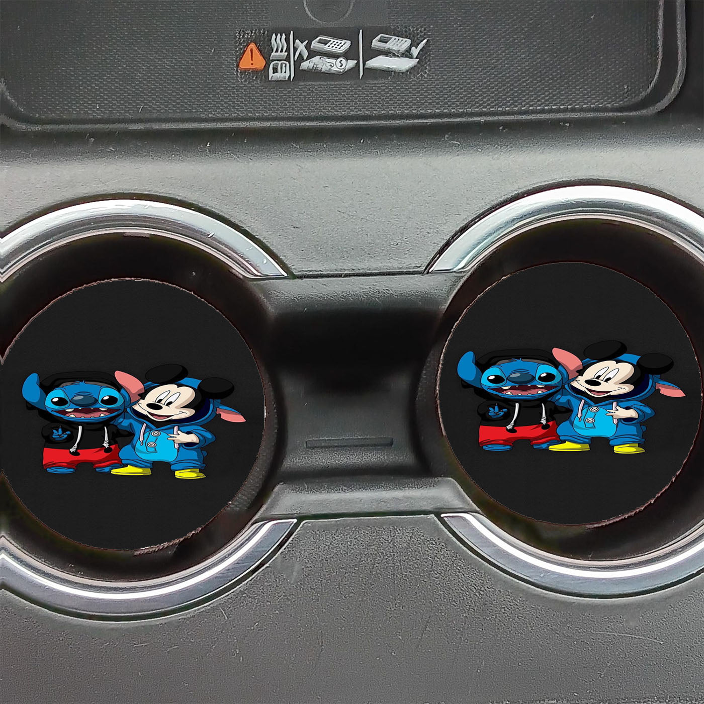 Baby Mickey Mouse And Baby Stitch Car Coasters
