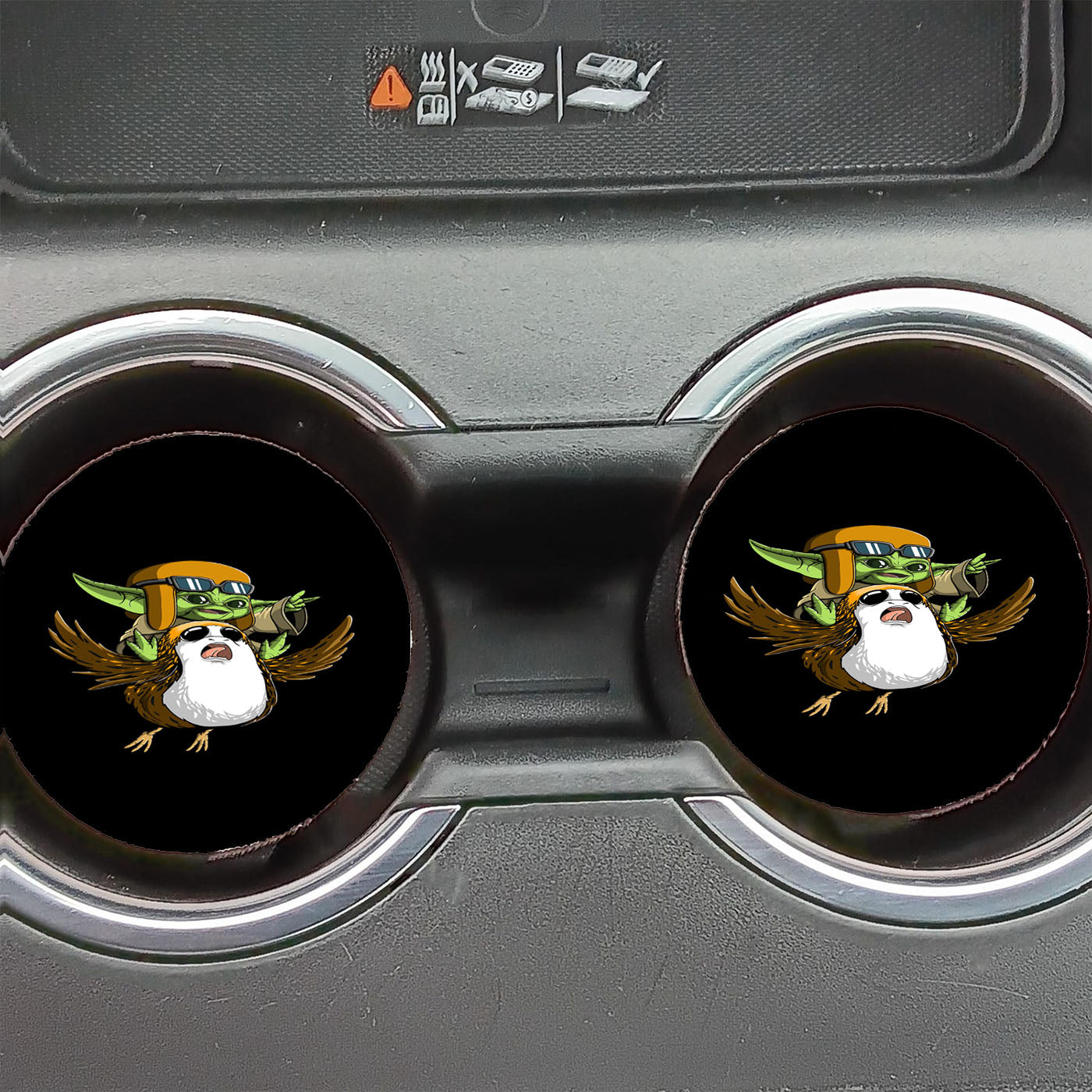 Baby Yoda Bird Fly Car Coasters
