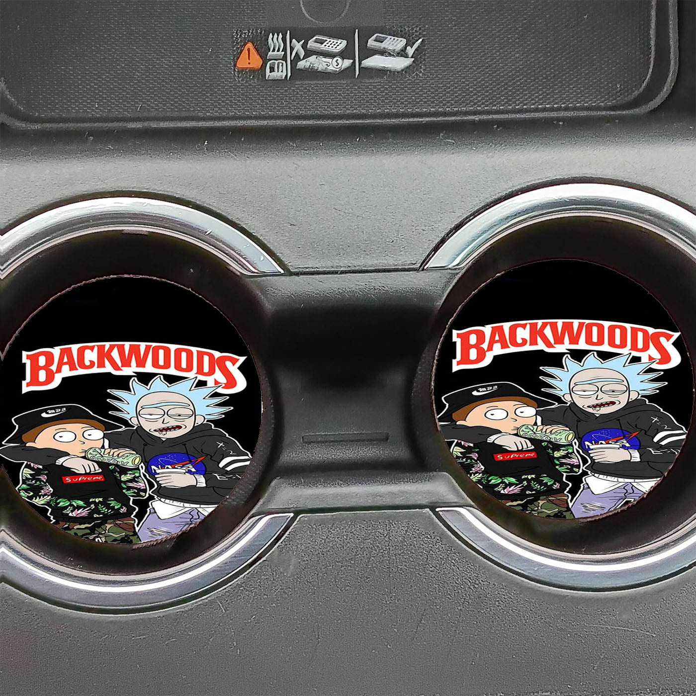 Backwoods Rick And Morty Car Coasters