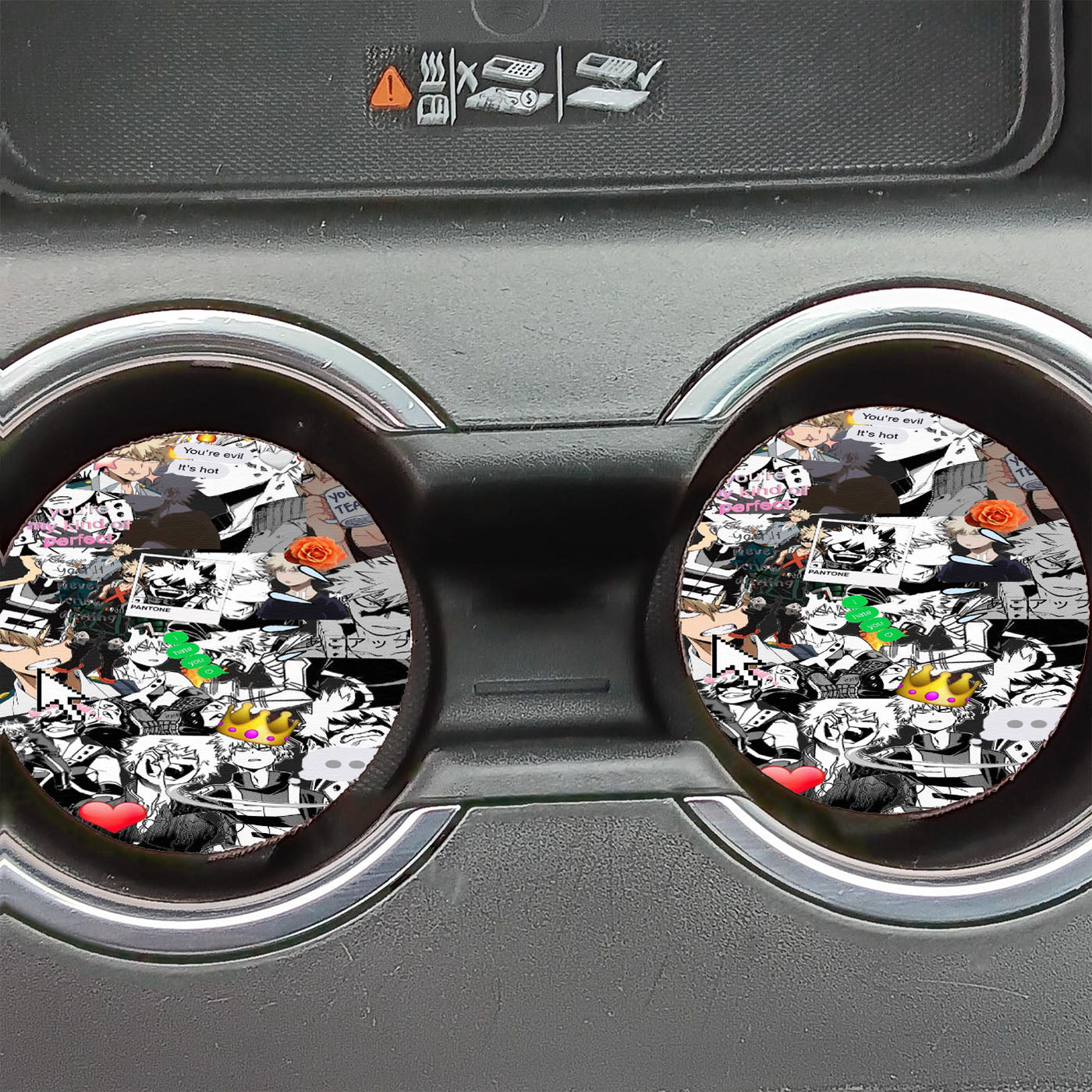 Bakugo Angry Bnha Comic Collage Car Coasters