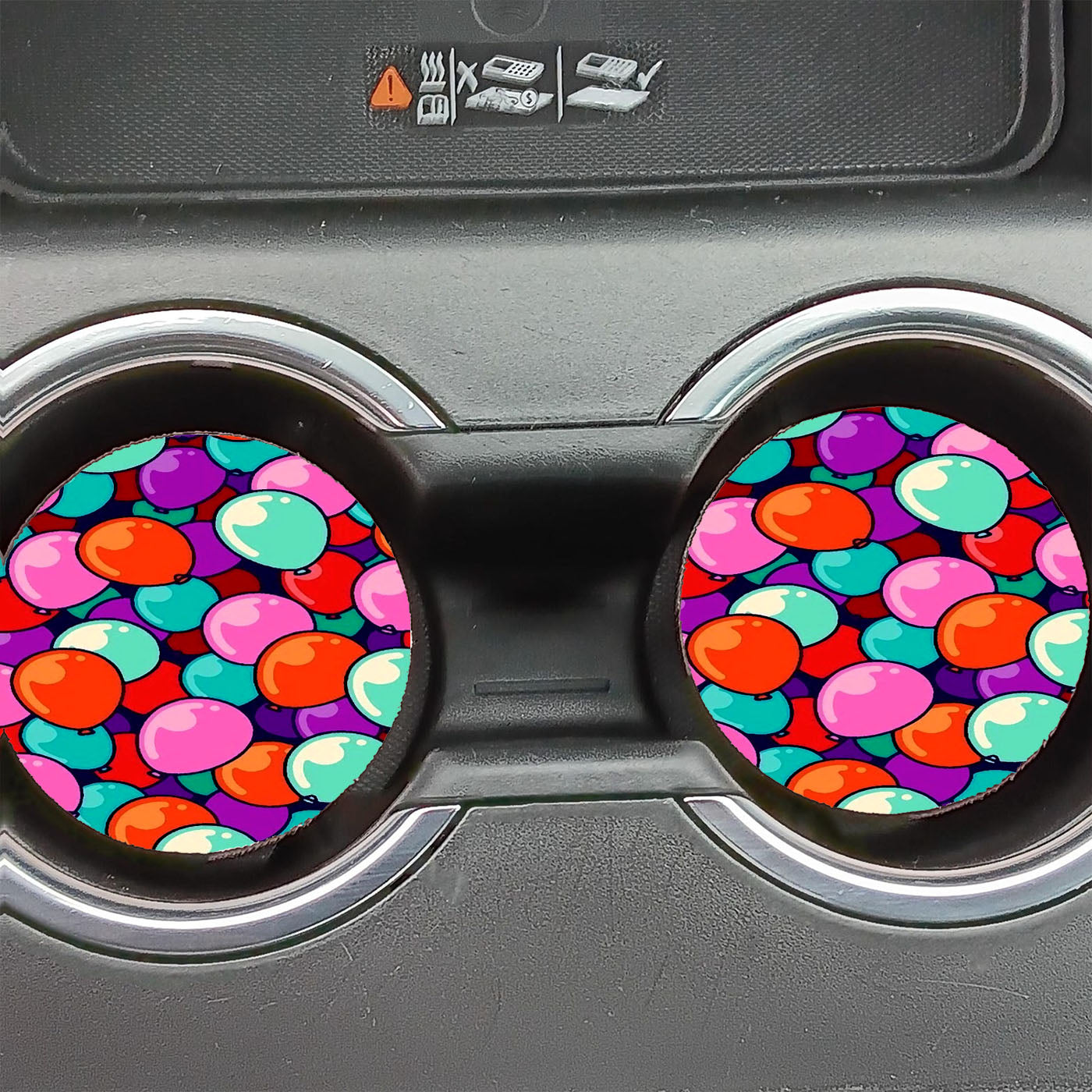 Balloon Pattern Colorful Car Coasters