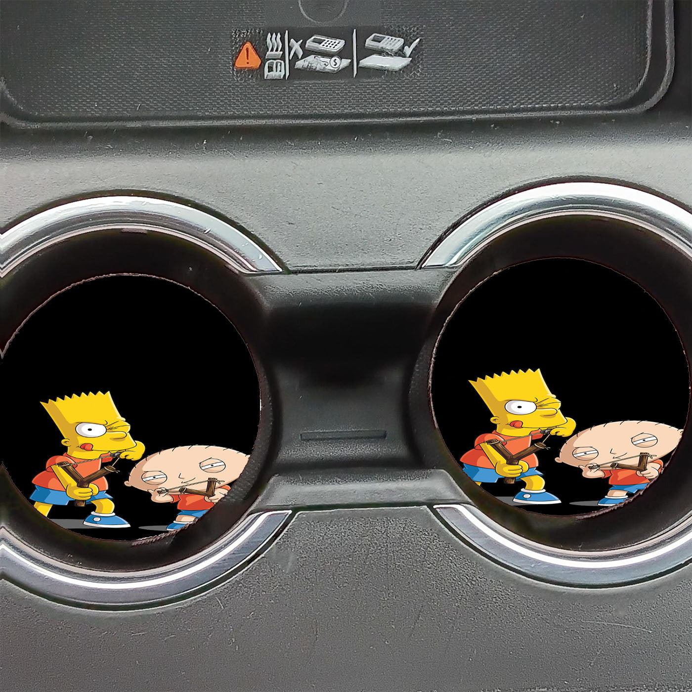 Bart And Stewie Slingshot Car Coasters