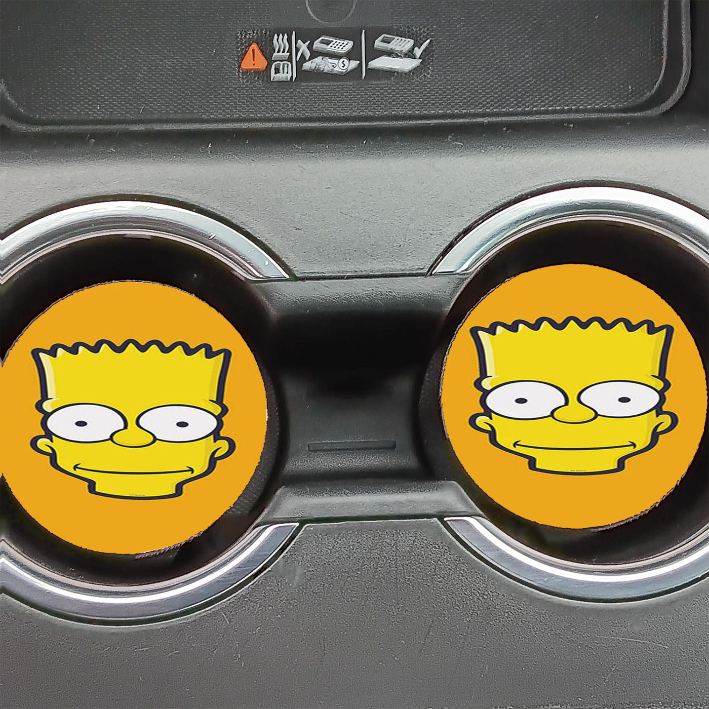 Bart Face Art Illust Yellow Minimal Car Coasters
