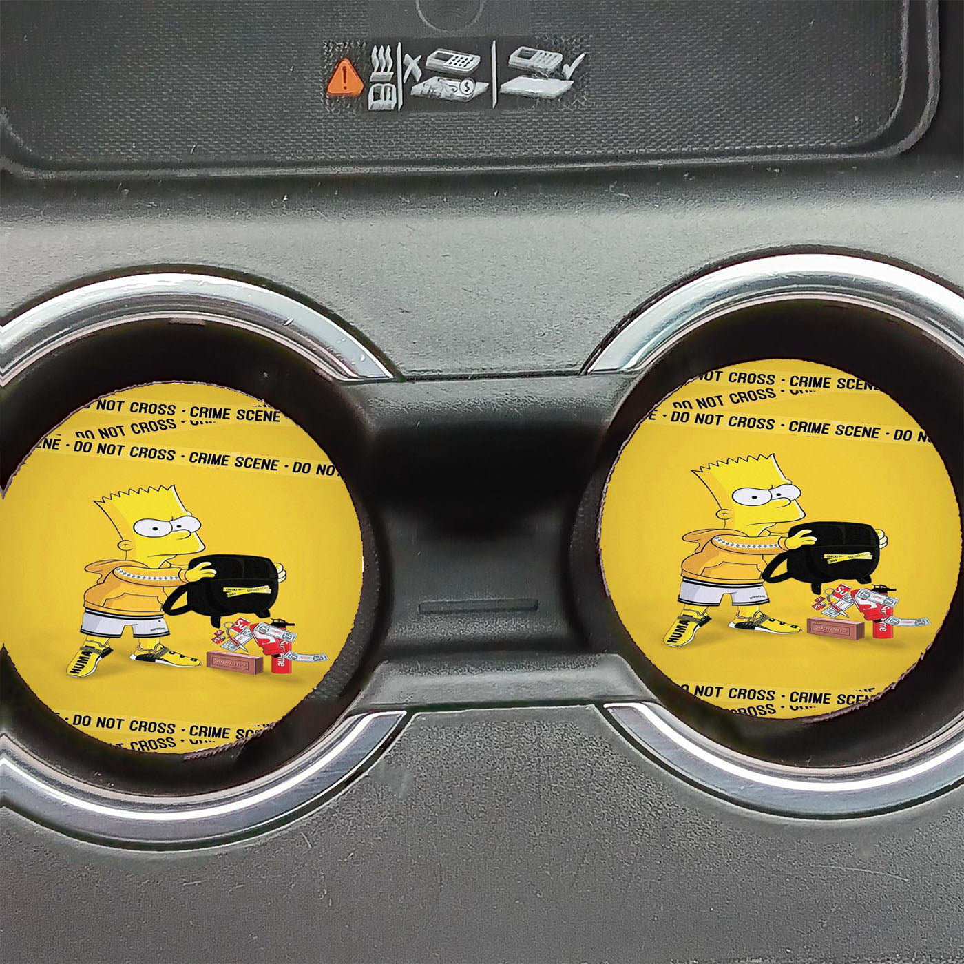 Bart Simpson Do Not Cross Crime Scene  Car Coasters