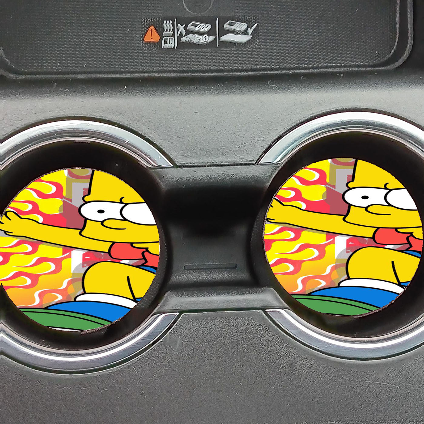 Bart Simpson Flame Skater  Car Coasters