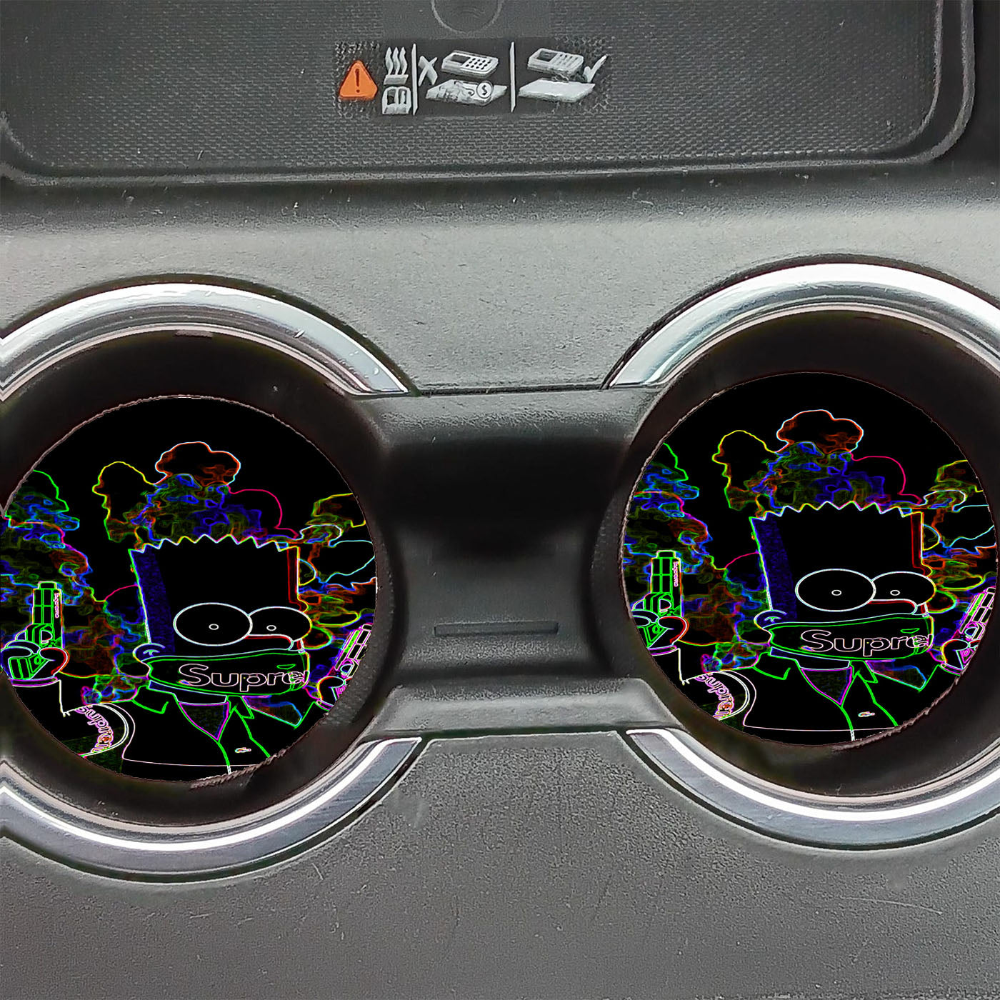 Bart Simpson In Black  Car Coasters