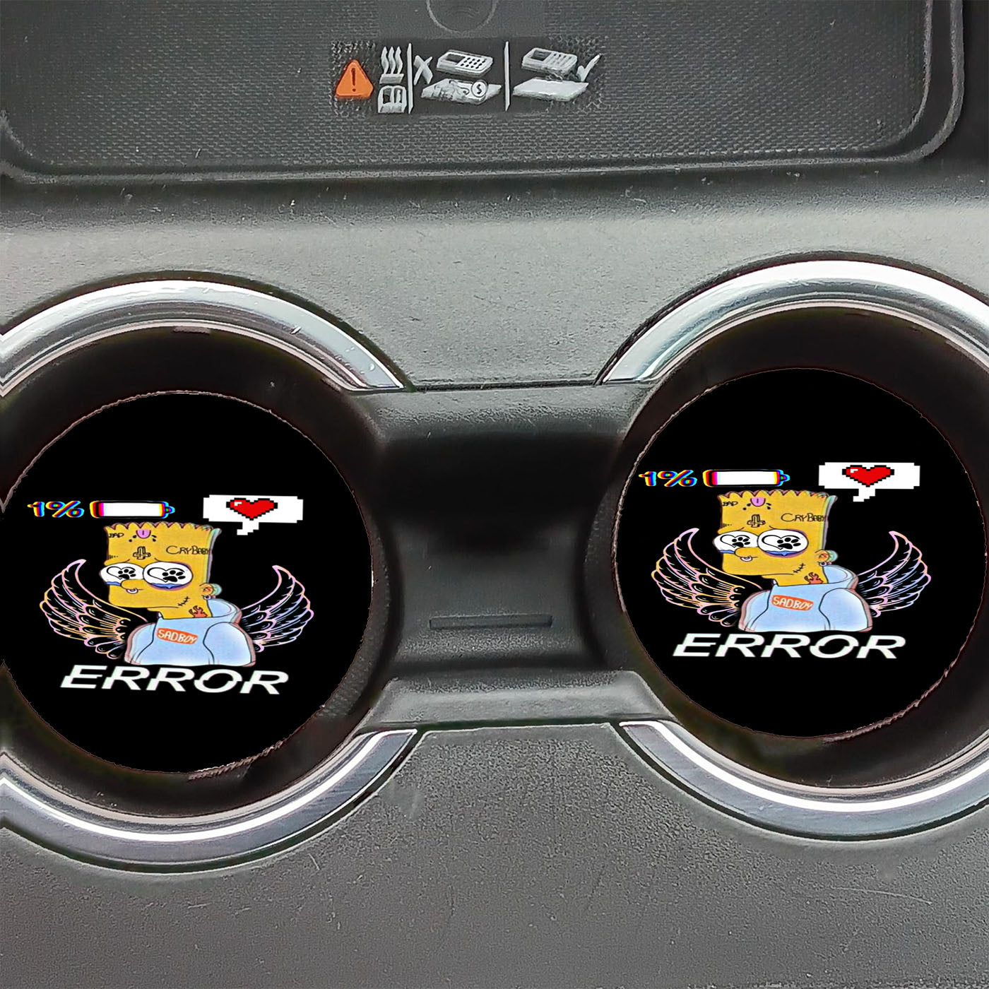Bart Simpson Sad Boy Wing  Car Coasters