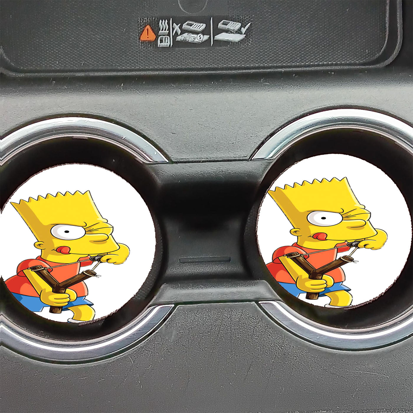 Bart Simpson Slingshot One Eye  Car Coasters