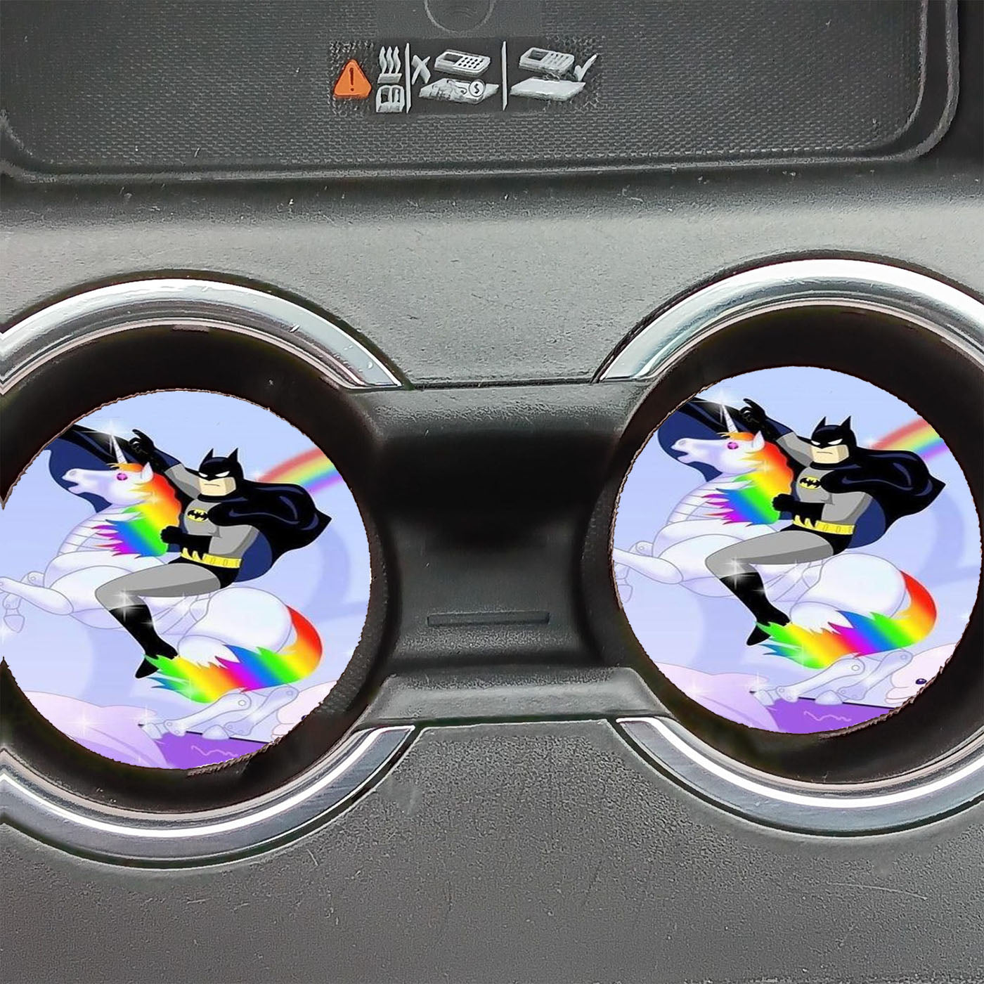 Batman Riding Robot Unicorn Car Coasters