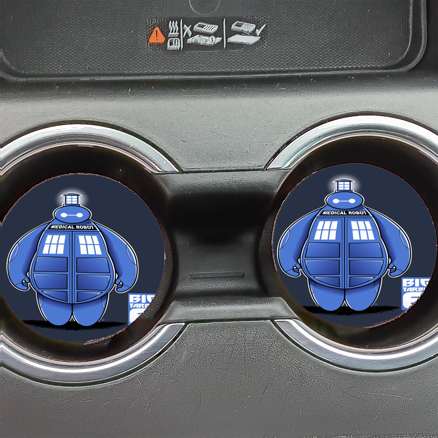Baymax Meets Tardis Car Coasters