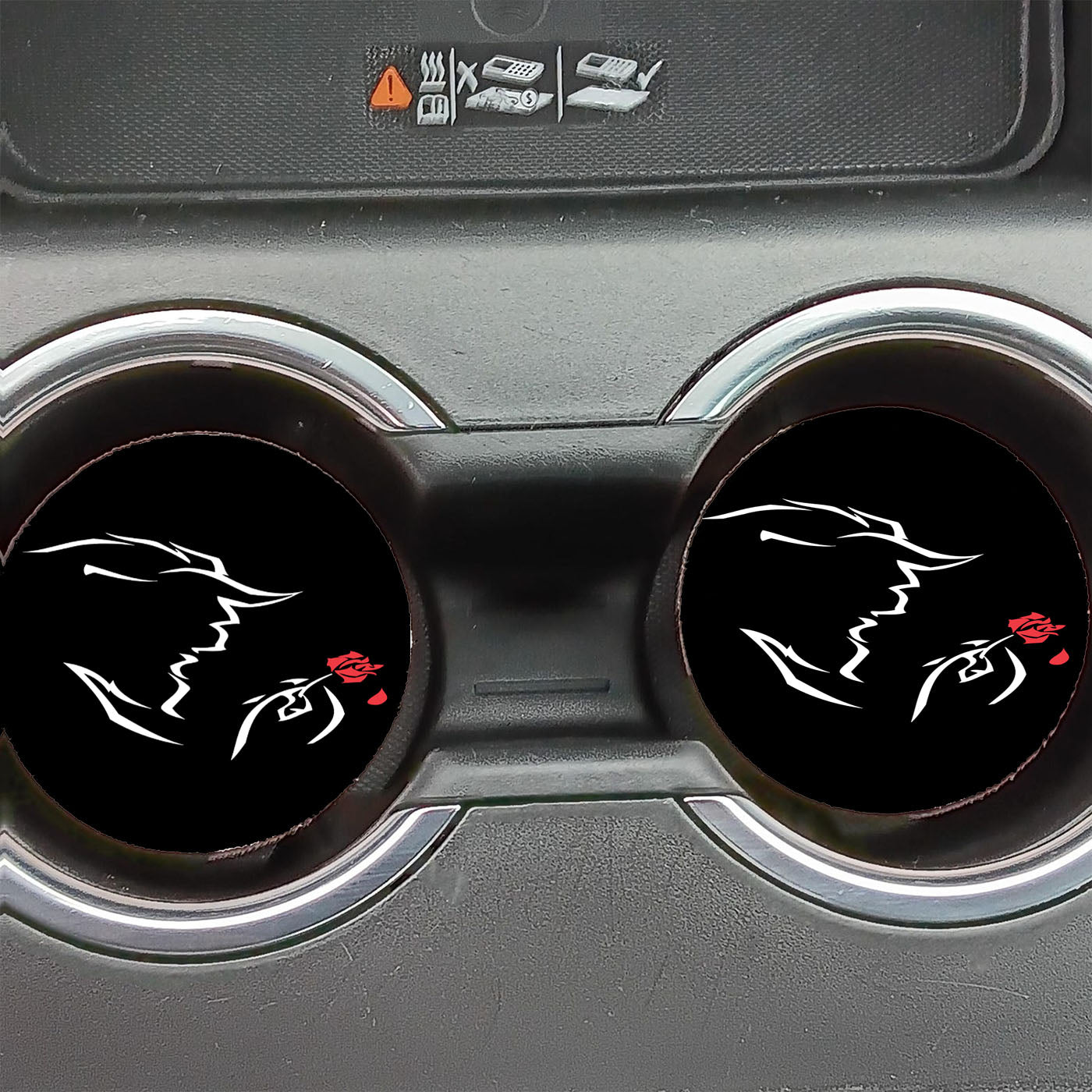 Beast Beauty And The Beast Silhouette Car Coasters