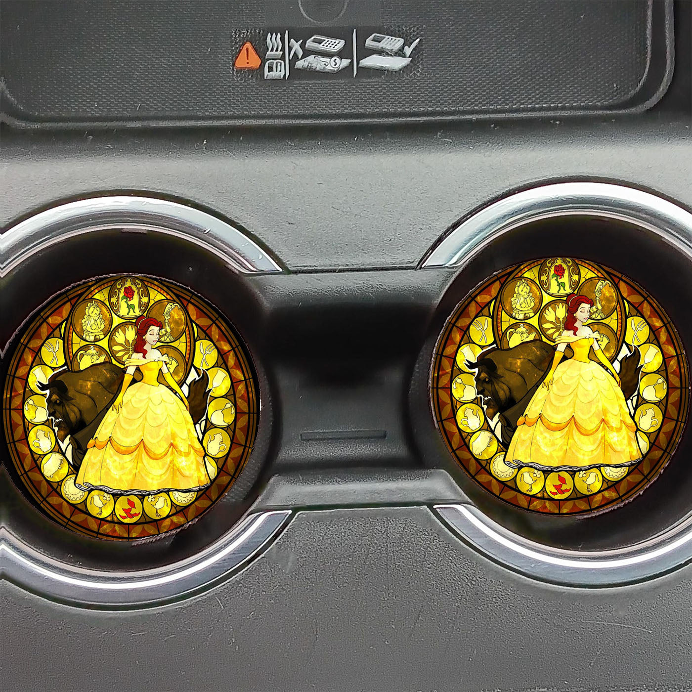 Beauty And Beast Car Coasters