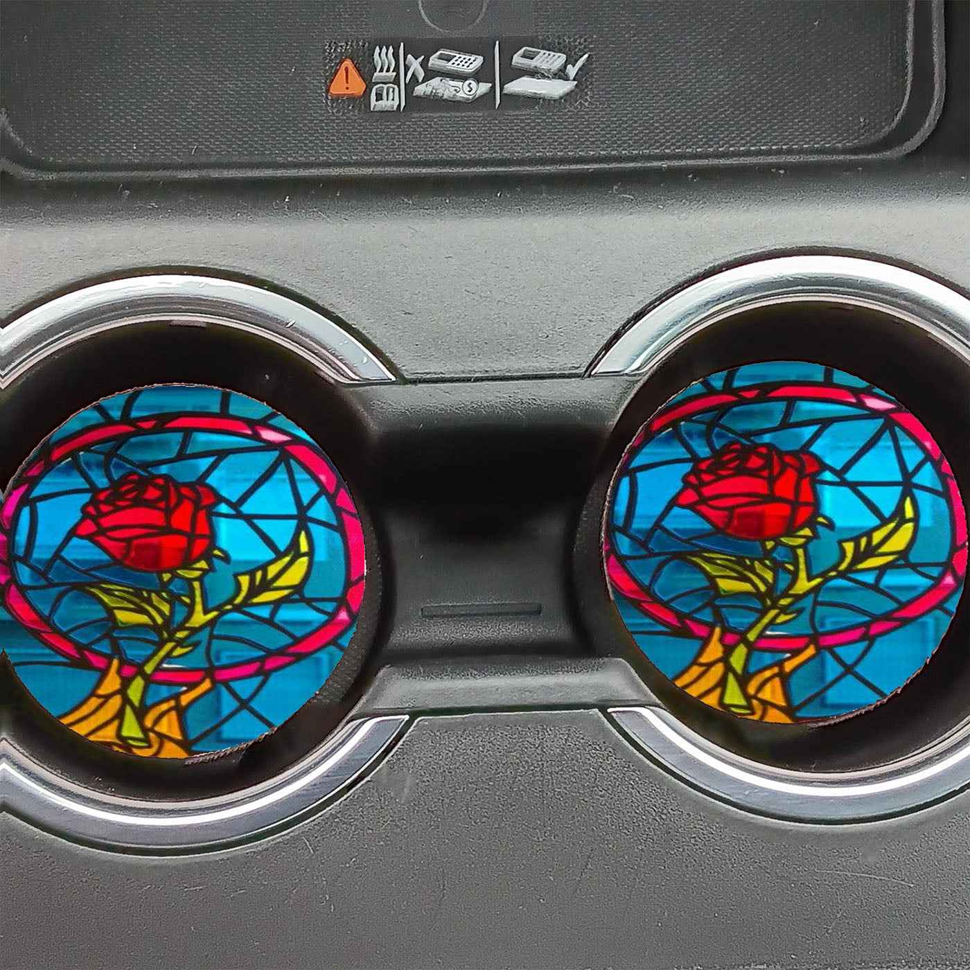 Beauty And Beast Rose Car Coasters