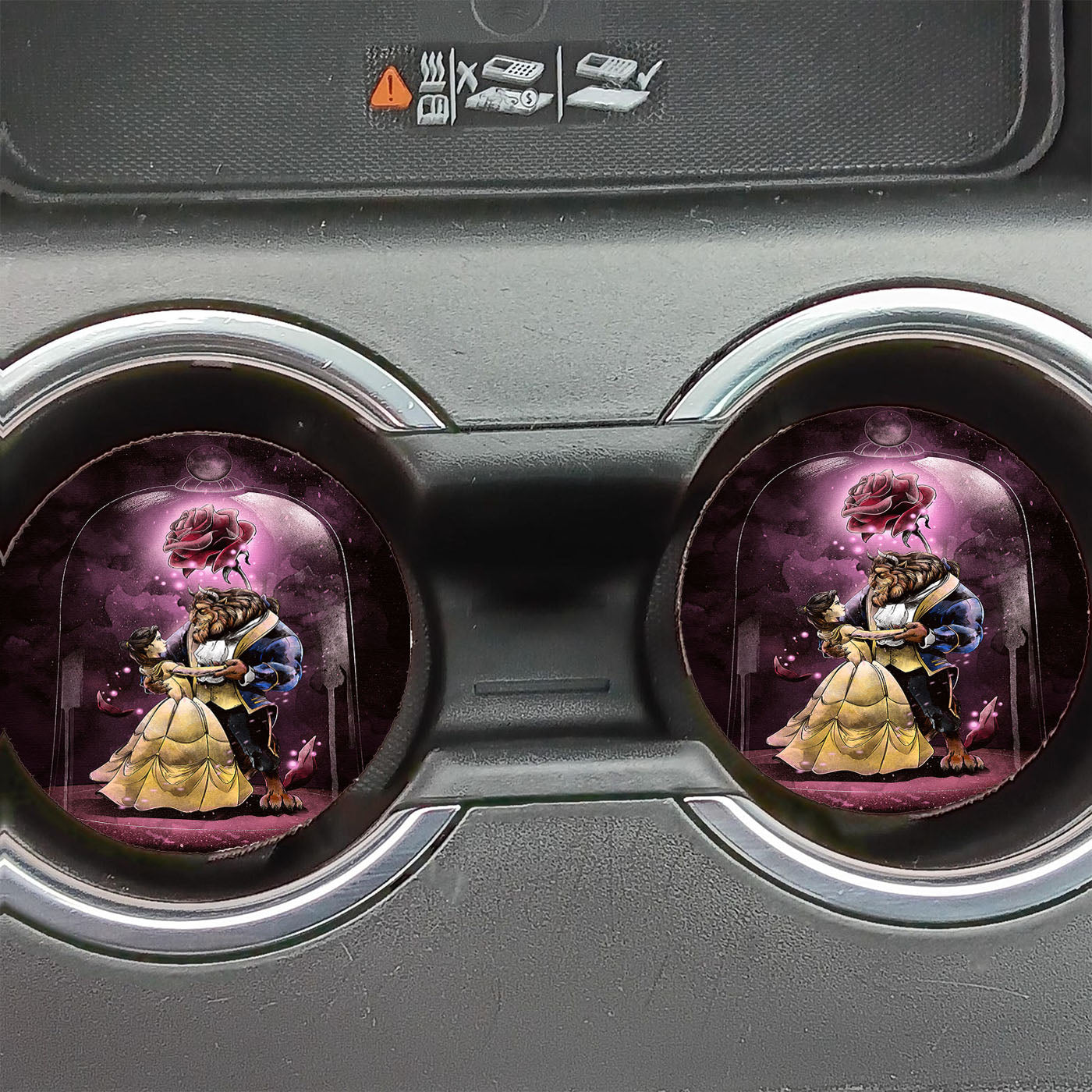 Beauty And The Beast Art 2 Car Coasters