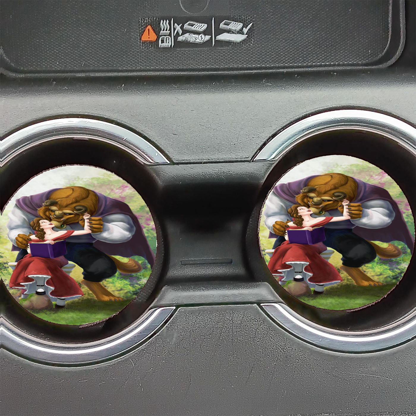 Beauty And The Beast Couple Car Coasters
