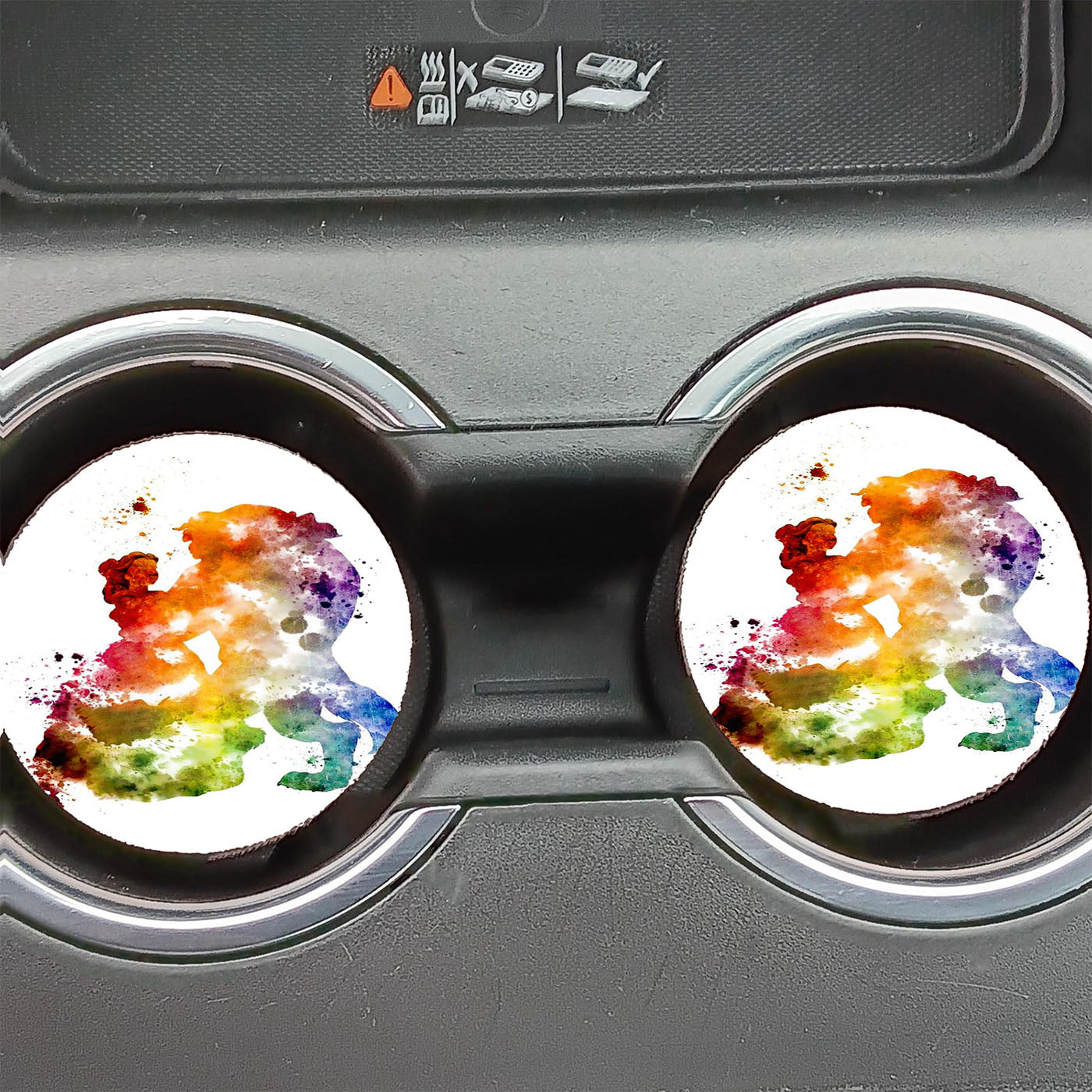 Beauty And The Beast Paint Car Coasters