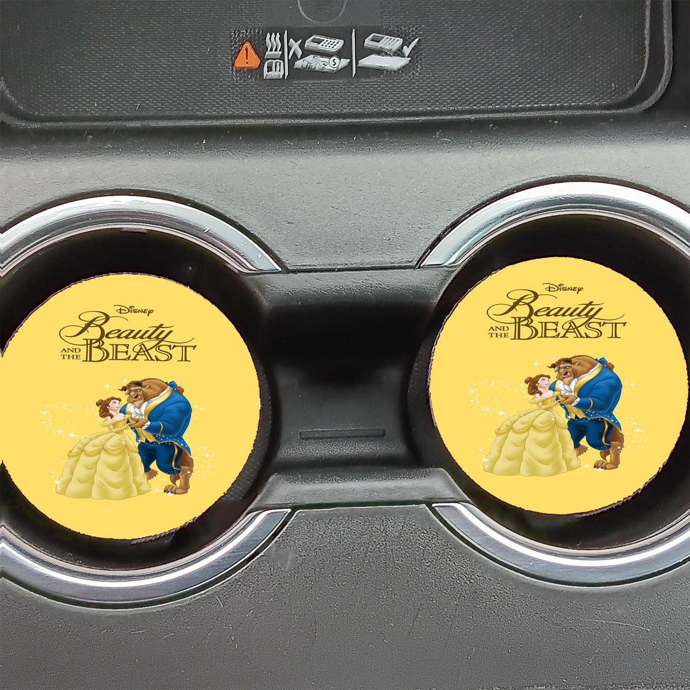Beauty And The Beast Yellow Car Coasters
