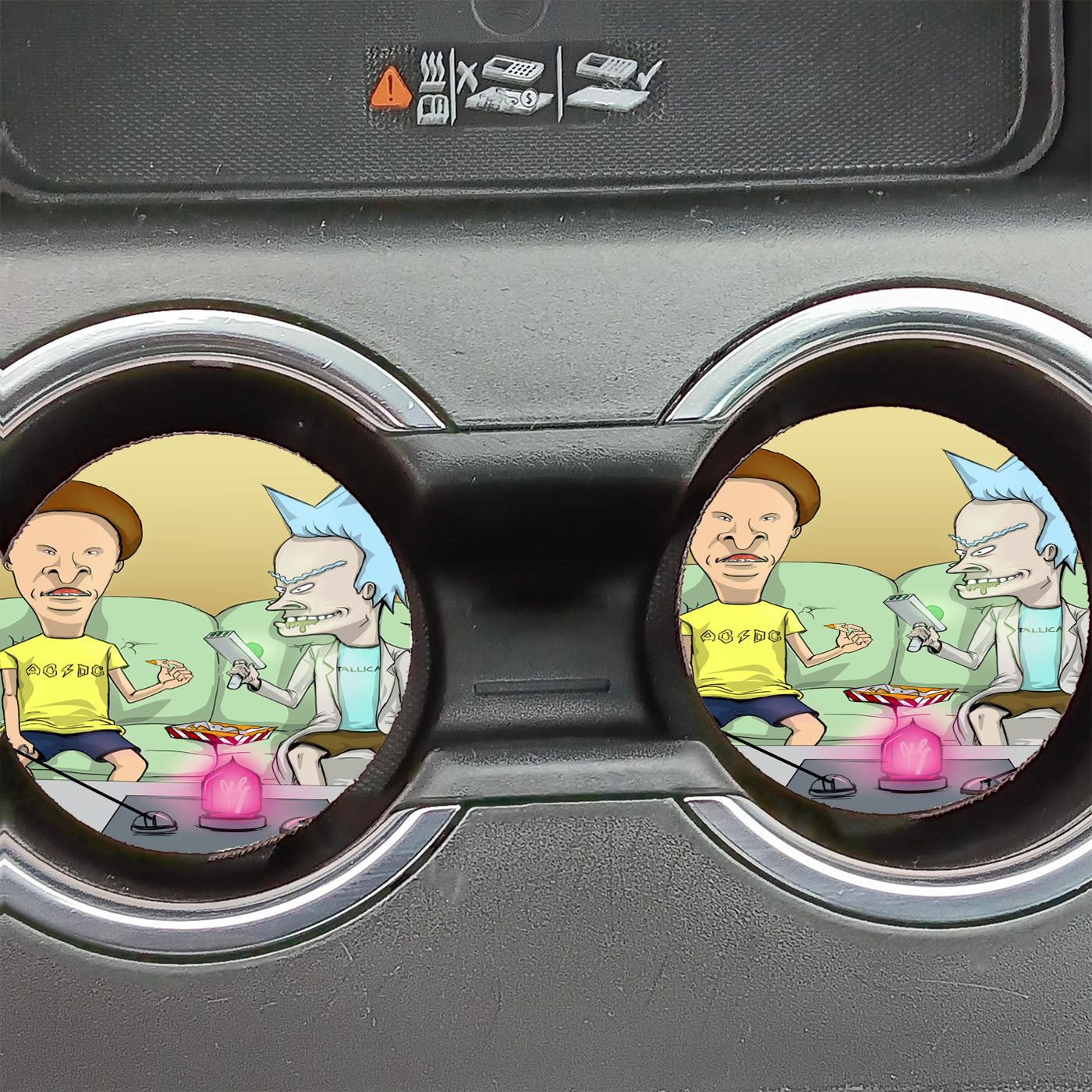 Beavis And Butt Head Feat Rick And Morty Car Coasters