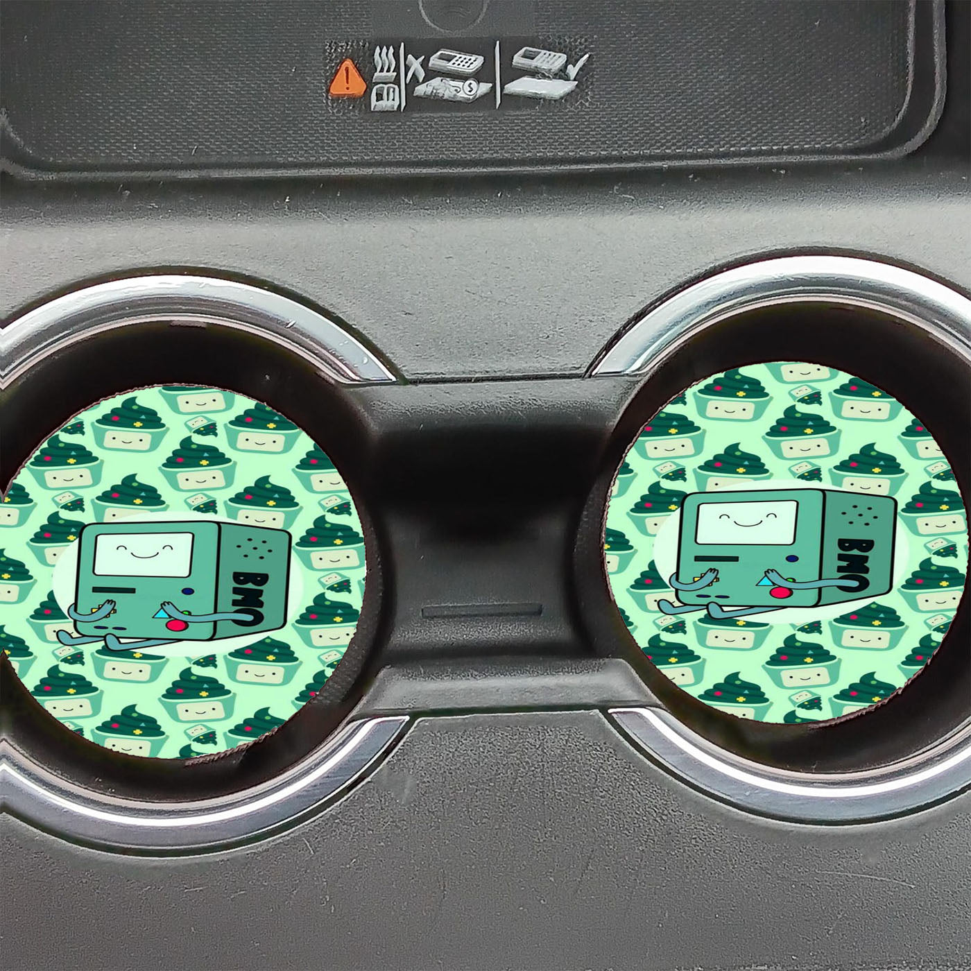 Beemo Adventure Time Pattern Car Coasters