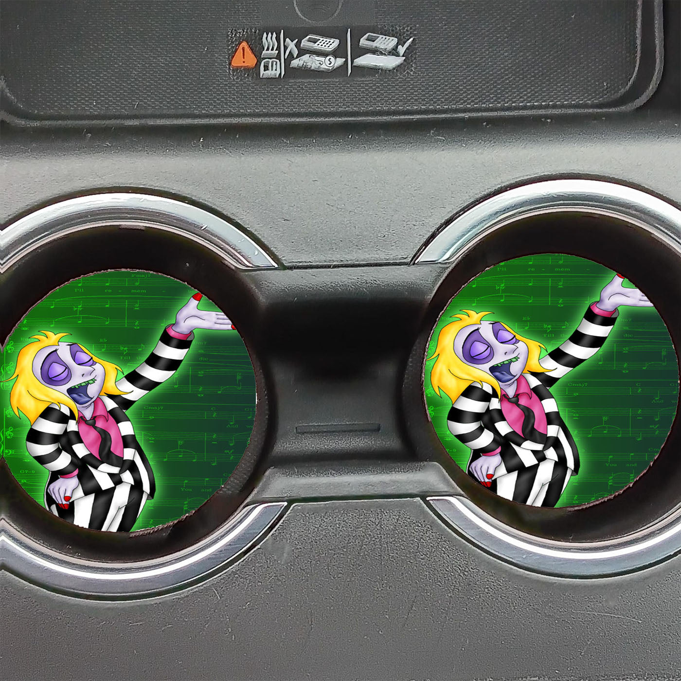 Beetlejuice Tim Burton Sings Melody Cartoon Car Coasters