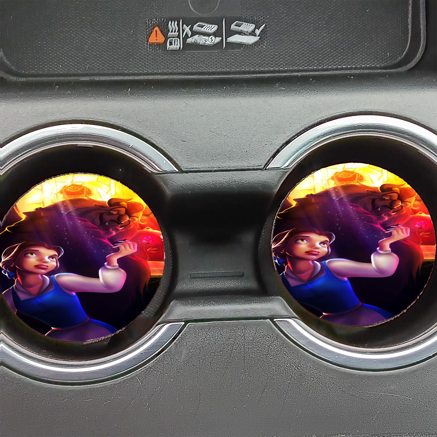Belle Beauty And The Beast Car Coasters