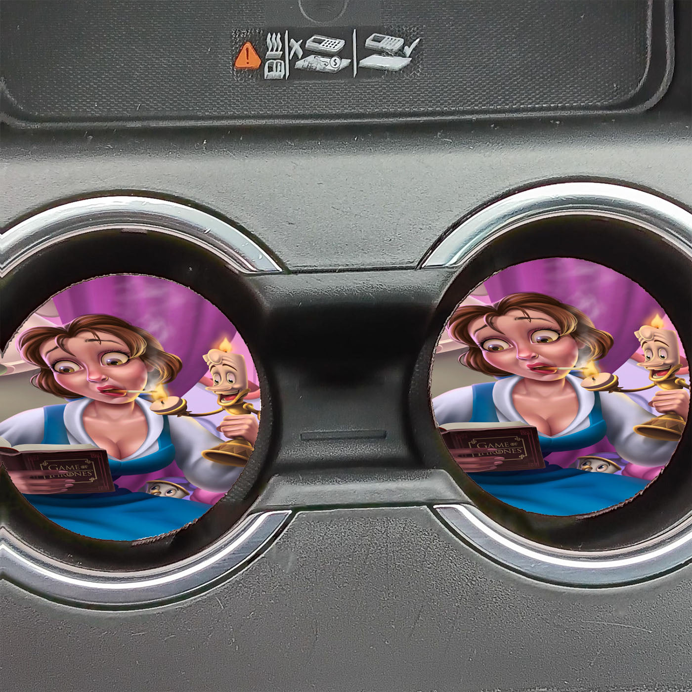Belle Beauty And The Beast Smoking Read Game Of Thrones Car Coasters