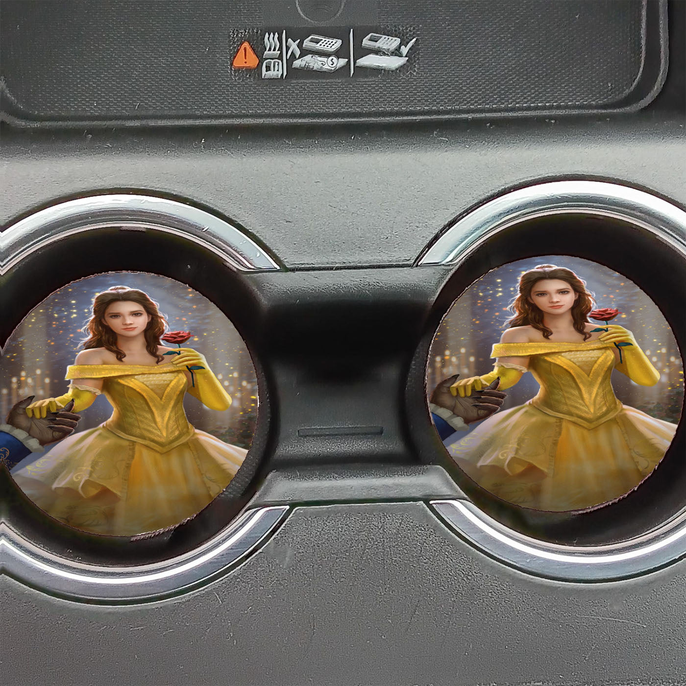 Belle Fan Art Beauty And The Beast Car Coasters