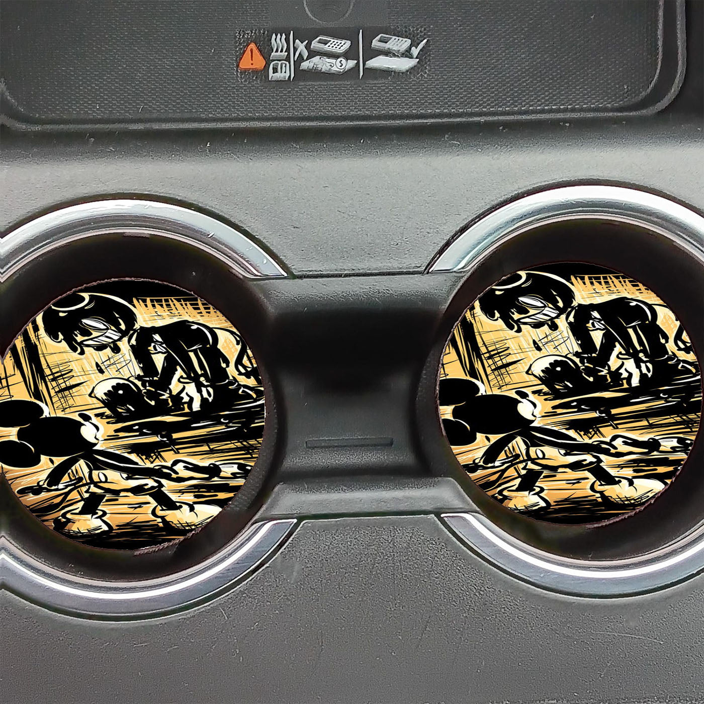 Bendy The Ink Machine Creepy Scary Mickey Mouse Car Coasters