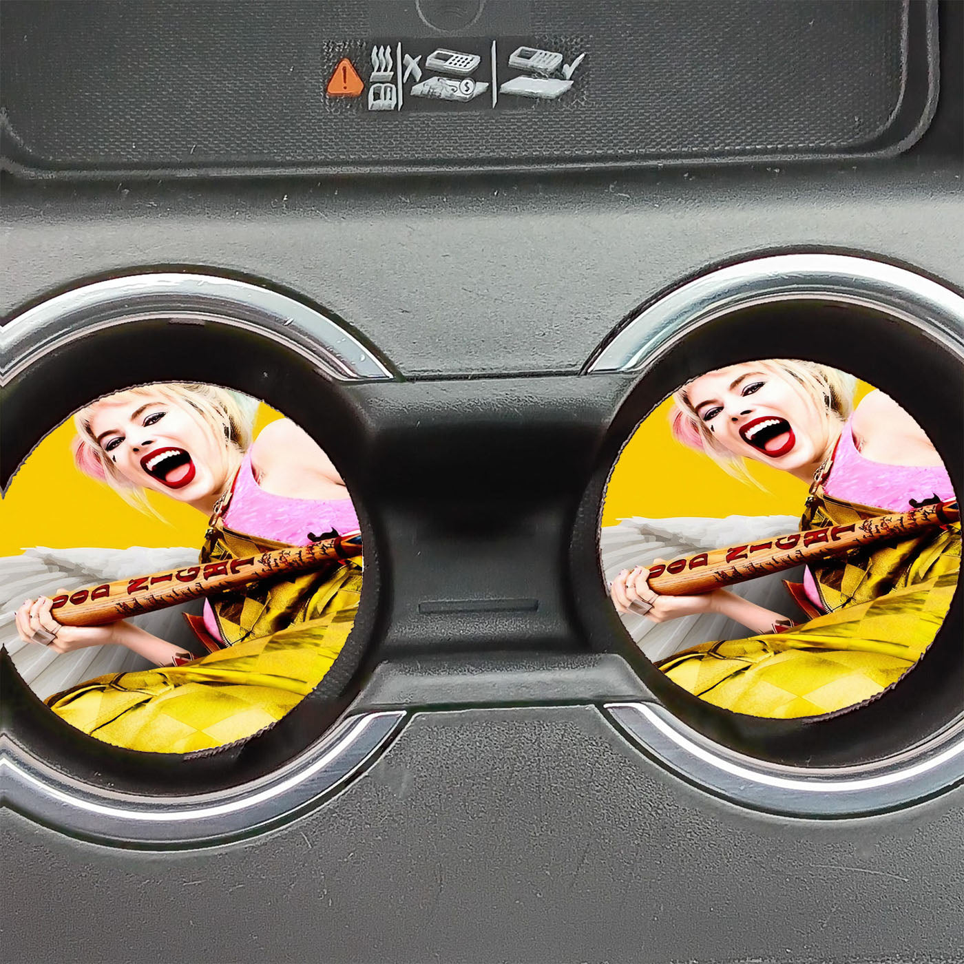 Birds Of Prey Harley Quinn 2020 Yellow Car Coasters