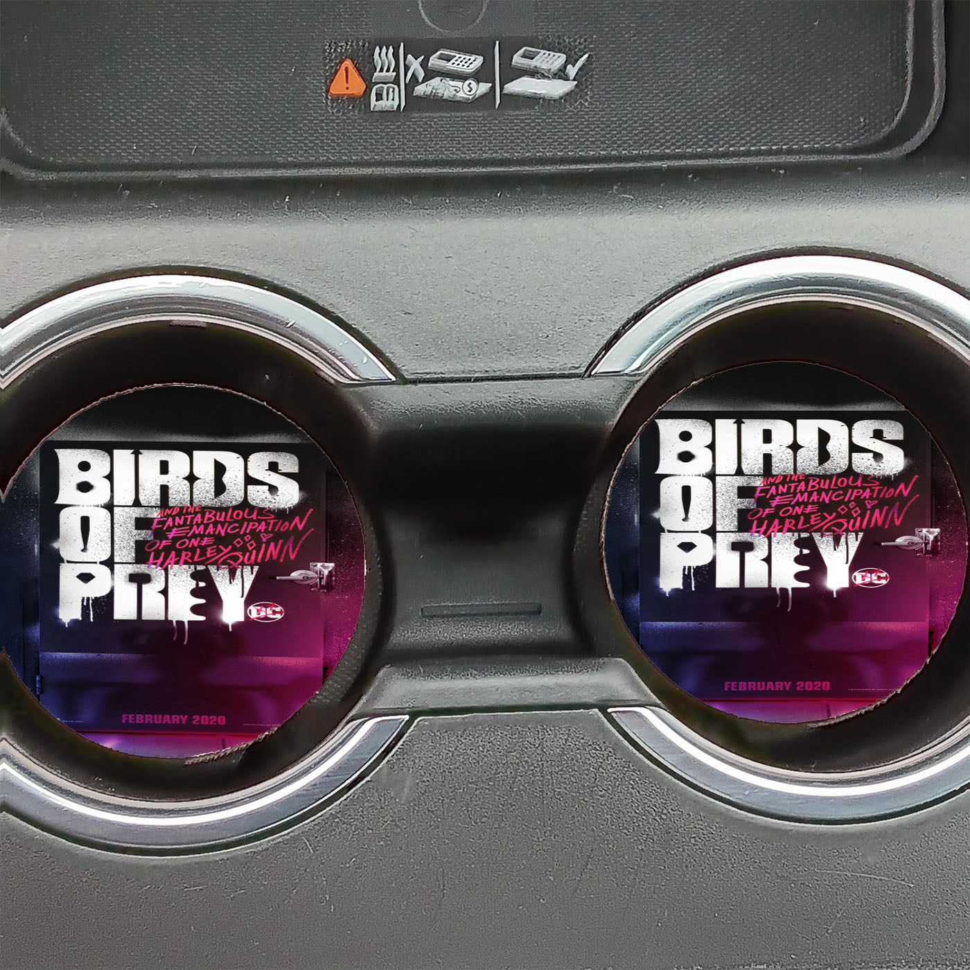 Birds Of Prey Harley Quinn Pink Movie Poster Door Wallpaper Car Coasters
