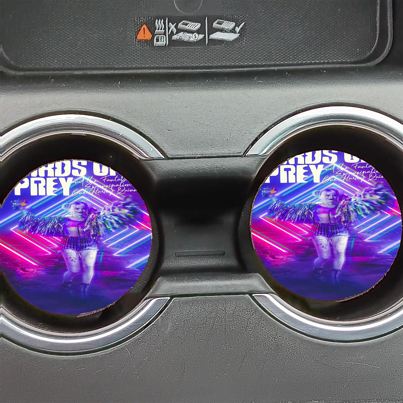 Birds Of Prey Harley Quinn Pink Movie Poster Quotes Car Coasters