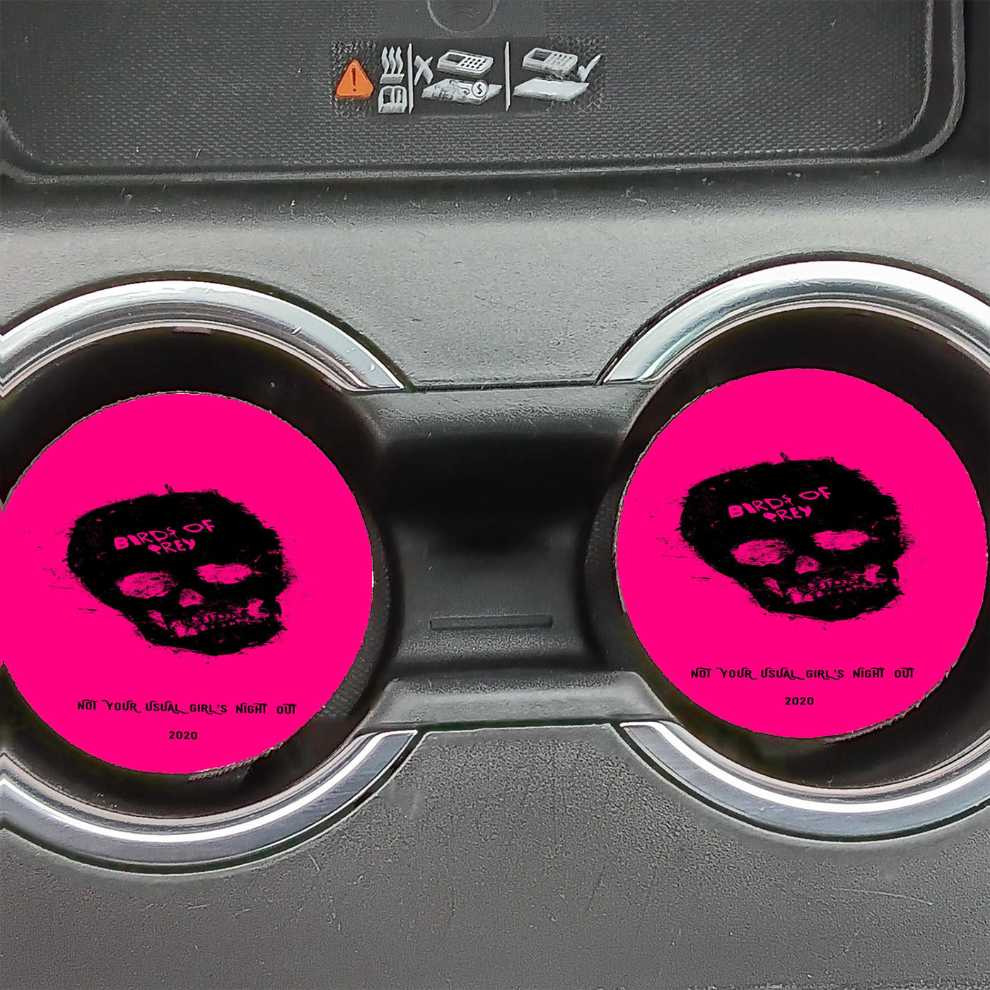 Birds Of Prey Harley Quinn Pink Skull Poster Car Coasters
