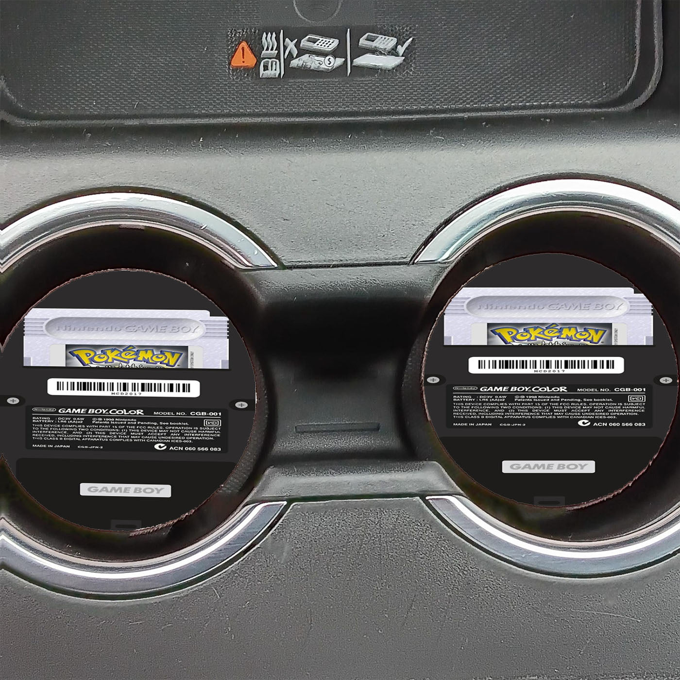 Black Gameboy Pokemon Console Car Coasters