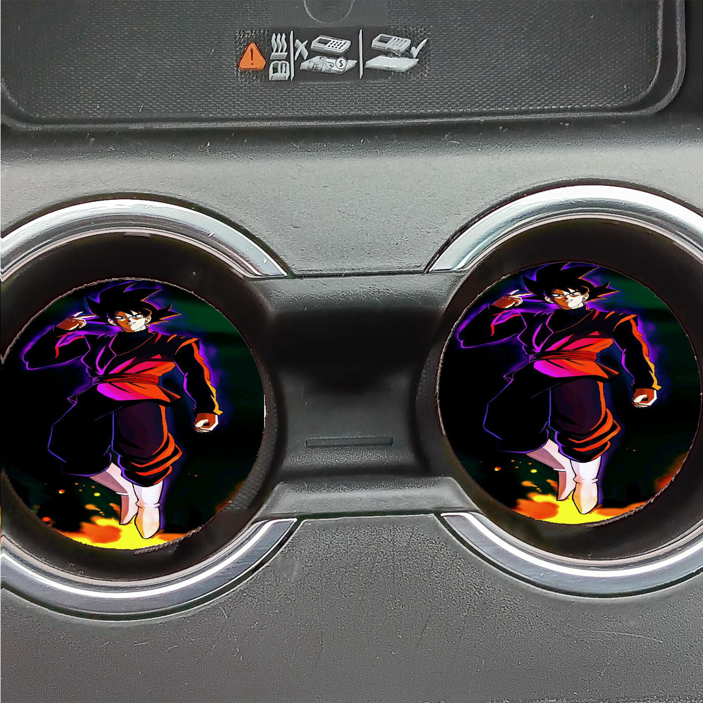 Black Goku Desenho Car Coasters
