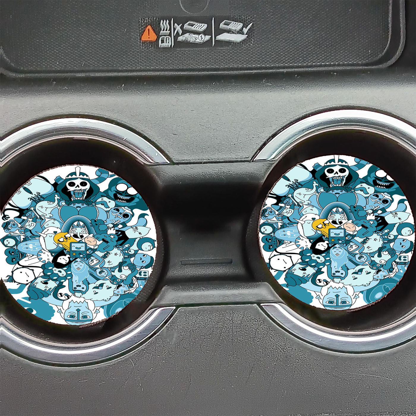 Blue Adventure Time Car Coasters