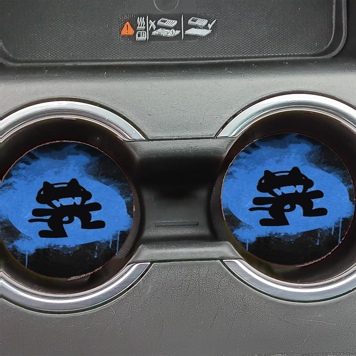 Blue Monstercat Splat Car Coasters